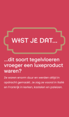 Wist je dat... dit soort tegelvloeren vroeger een luxeproduct waren?